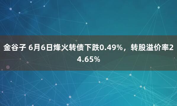 金谷子 6月6日烽火转债下跌0.49%，转股溢价率24.65%